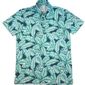 Kenny Flowers Lei Up Golf Polo Men Medium
Blue Tropical Palm Made in Portugal